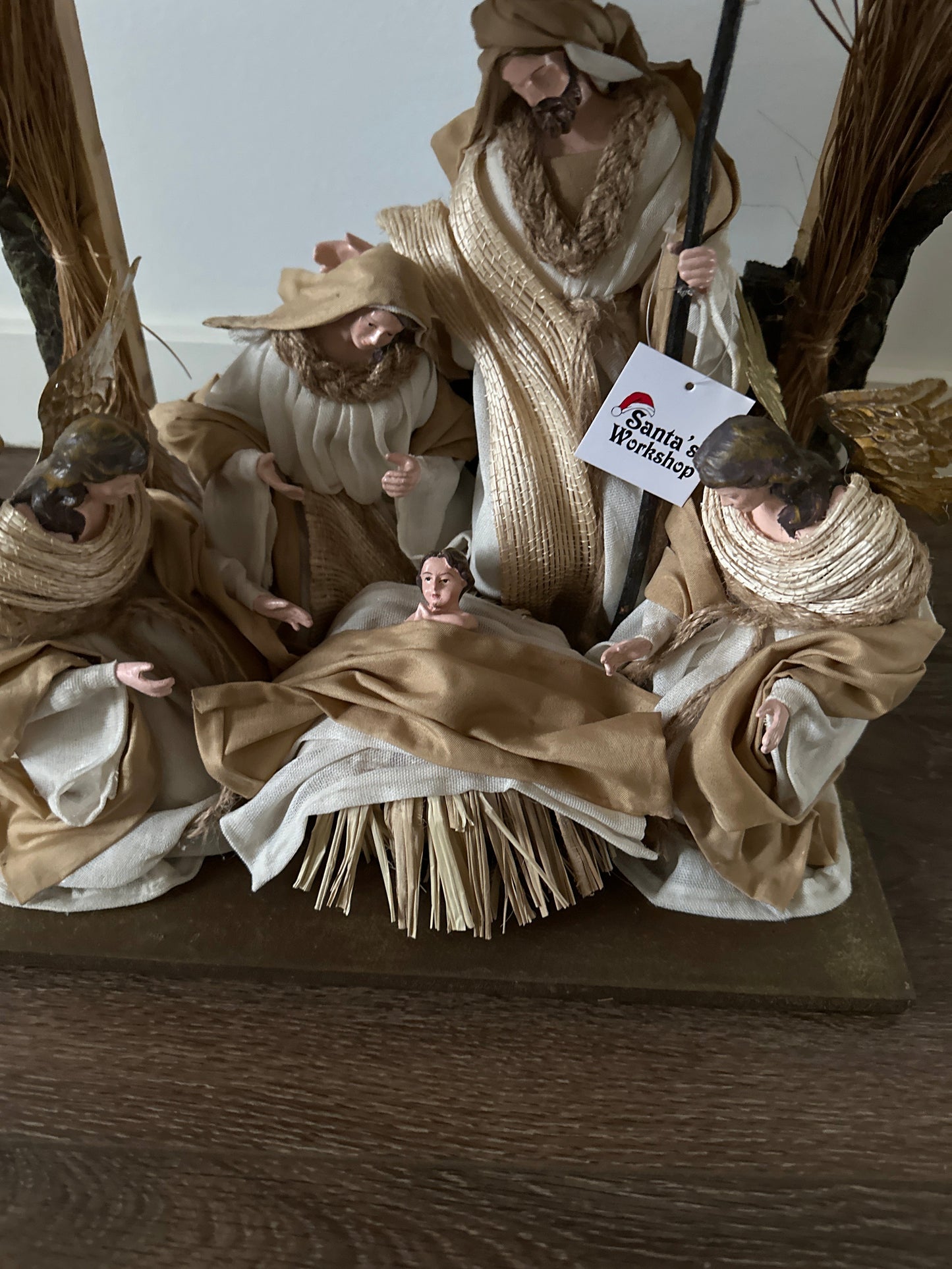 ⭐ 10" Christmas Nativity Set with Holy Family, Angels & Barn Animals – 16.25" Stable Religious Christian Holiday Decoration ⭐