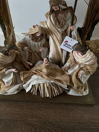 ⭐ 10" Christmas Nativity Set with Holy Family, Angels & Barn Animals – 16.25" Stable Religious Christian Holiday Decoration ⭐