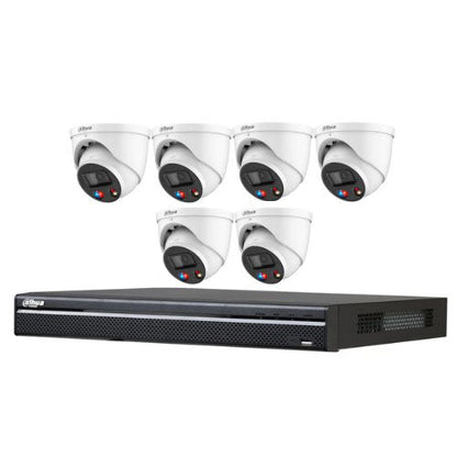 Dahua 6 MP 6‑Camera Turret Kit with 8‑Channel WizSense AI NVR & HDD – DH‑IPC‑HDW3649H‑AS‑PV‑ANZ‑S2