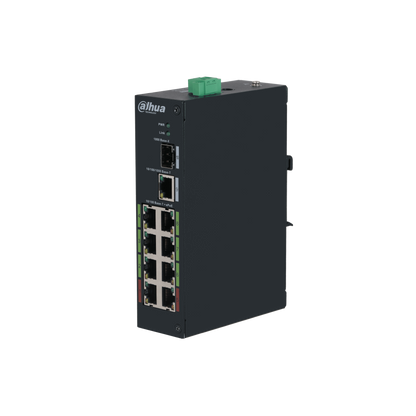DAHUA DH-LR2110-8ET-120-V2 8PORT ( 10P) SWITCH 8X POE 120W POE BUDGET 2X POE+/ HI-POE/ POE++ PLUS 1X 1G SFP/ FIBRE PORT 1X1G UPLINK L2 UNMANAGED 54VDC