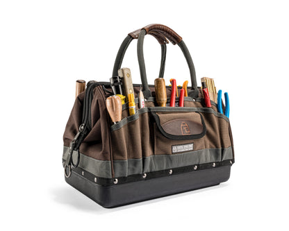 Veto Pro Pac DR-LC Contractor Series Tool Bag – 27-Pocket Gate Mouth Drill Bag with Waterproof Base & Adjustable Interior Panel