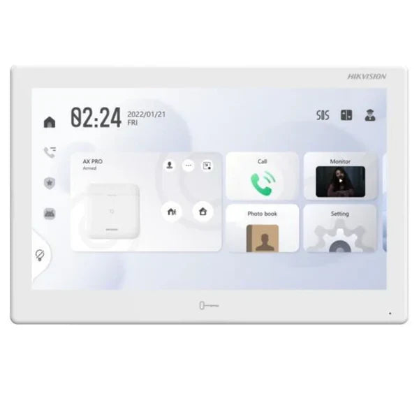 Hikvision DS-KH9510-WTE1(B) + DS-KV6124-WBE1 IP Video Intercom Kit – Smart Touchscreen Indoor Station with Villa Door Station (Intercom Kit)