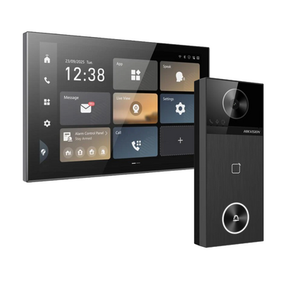 NEW* Hikvision 10.1" Android Video Intercom Kit – DS-KH9570-WTE1/S Indoor Station with DS-KV6114-WBE1 or DS-KV6124-WBE1 4MP Villa Door Station and POE Switch | Wi-Fi 6, PoE, Smart Access