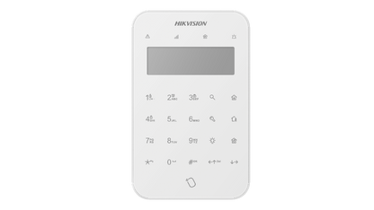HIKVISION DS‑PK1‑LT‑WB Wireless Keypad with LCD Screen – 433 MHz Tri-X Touch Control Panel with Tag Reader & Panic Functions For AX Pro