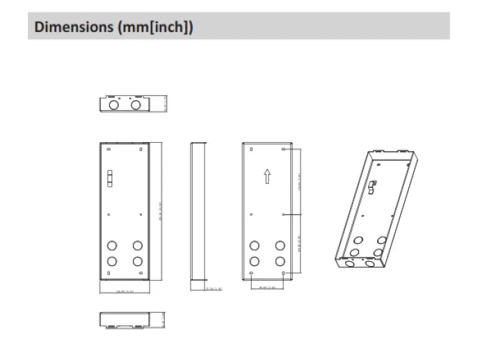 Dahua VTM130 Surface Mounting Plate for VTO65/75 Series Door Station – Aluminum Alloy, Silver