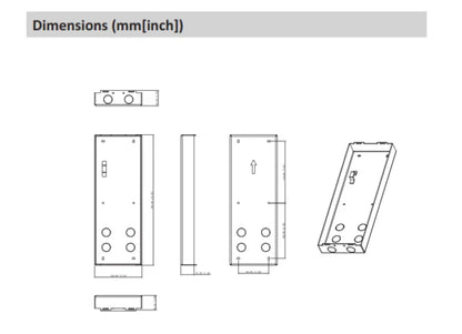 Dahua VTM130 Surface Mounting Plate for VTO65/75 Series Door Station – Aluminum Alloy, Silver