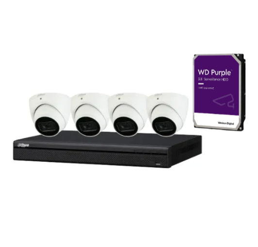 Dahua DH-IPC-DH-IPC-HDW3867EM-S-IL-ANZ 4 Cameras with  4CH AI NVR System (8MP Camera) CCTV Kit