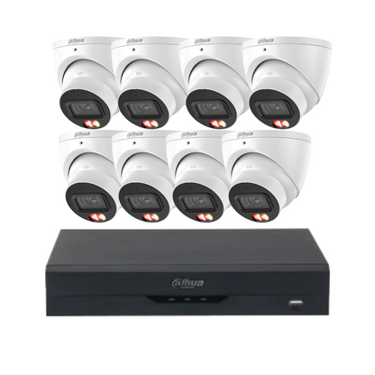 Dahua 8 Channel AI Security System with 6MP WizSense Turret Cameras (DH-IPC-HDW3667) | 5 to 8 Camera Kit with NVR4108 & Surveillance HDD