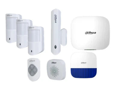Dahua 6MP CCTV & Wireless Alarm Complete Home Security Kit – 4 Camera AI NVR System + Intercom & Siren Set for single storey house