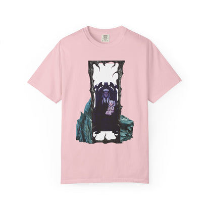 Dark Portal Vampire Graphic Tee | Gothic Heavyweight Garment Dyed Shirt