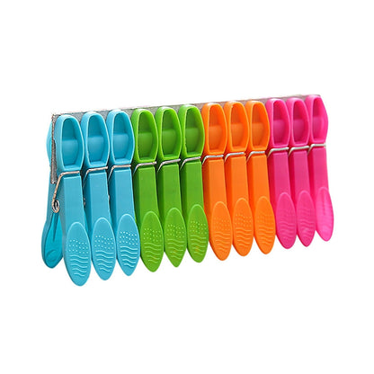 Darzheoy Colorful Plastic Clothespins, Heavy Duty Laundry Clothes Pins Clips with Springs, Air-Drying Clothing Pin Set (24 Pack) 24 Pack Multicolor