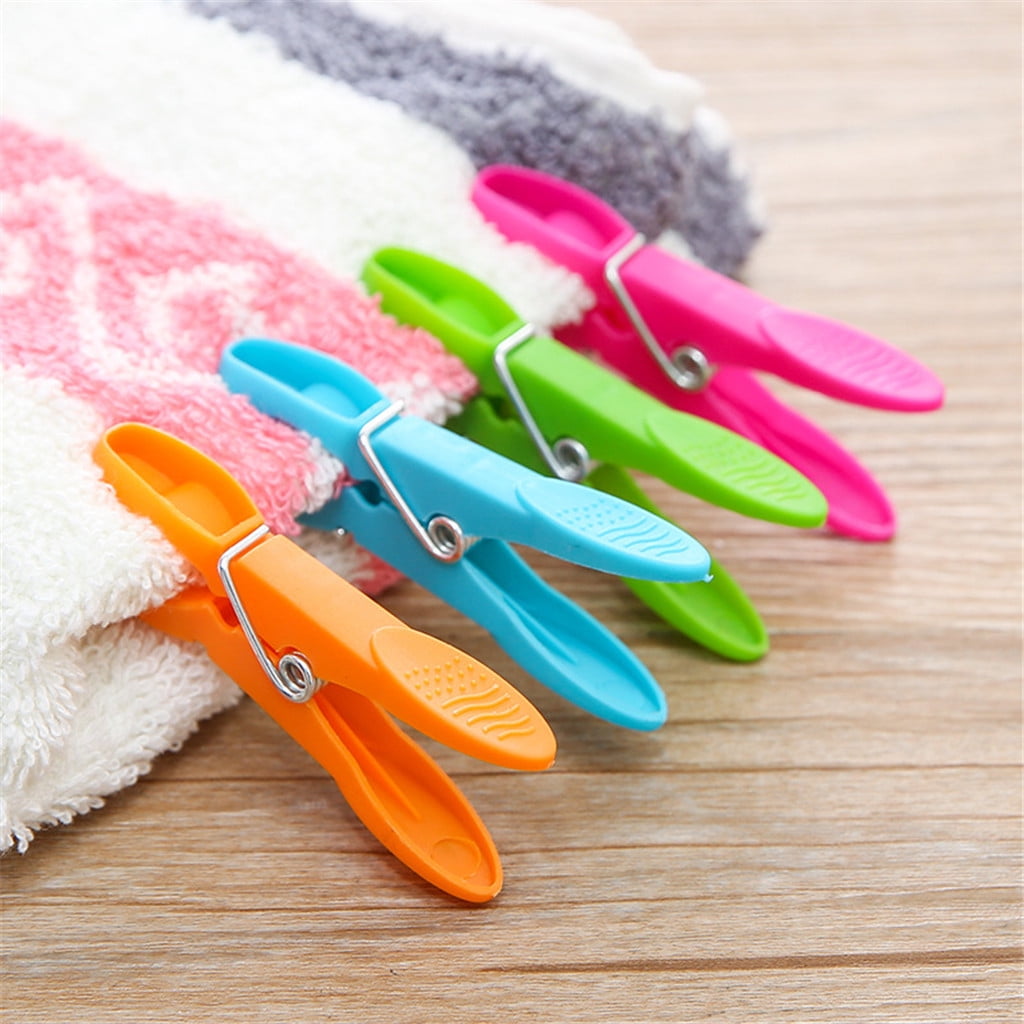 Darzheoy Colorful Plastic Clothespins, Heavy Duty Laundry Clothes Pins Clips with Springs, Air-Drying Clothing Pin Set (24 Pack) 24 Pack Multicolor