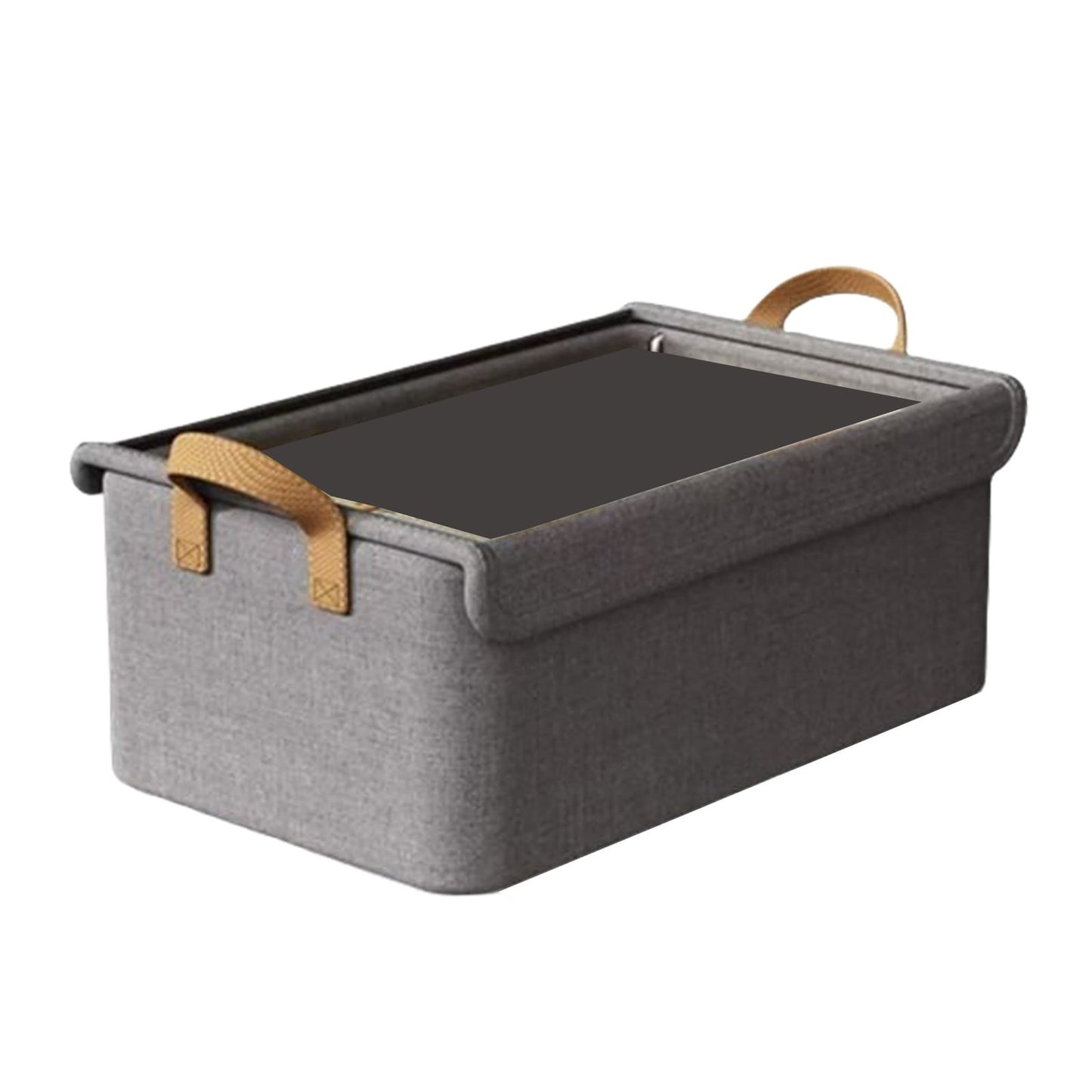 Darzheoy Large Foldable Storage Box with Lids Fabric Storage Cube Organizer Cloth Containers Bins Baskets for Closet Clothes Clothing Bed Room Gray