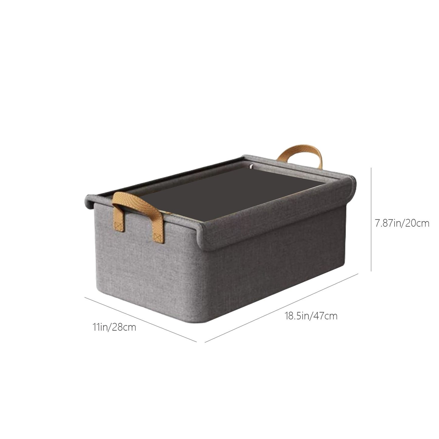 Darzheoy Large Foldable Storage Box with Lids Fabric Storage Cube Organizer Cloth Containers Bins Baskets for Closet Clothes Clothing Bed Room Gray