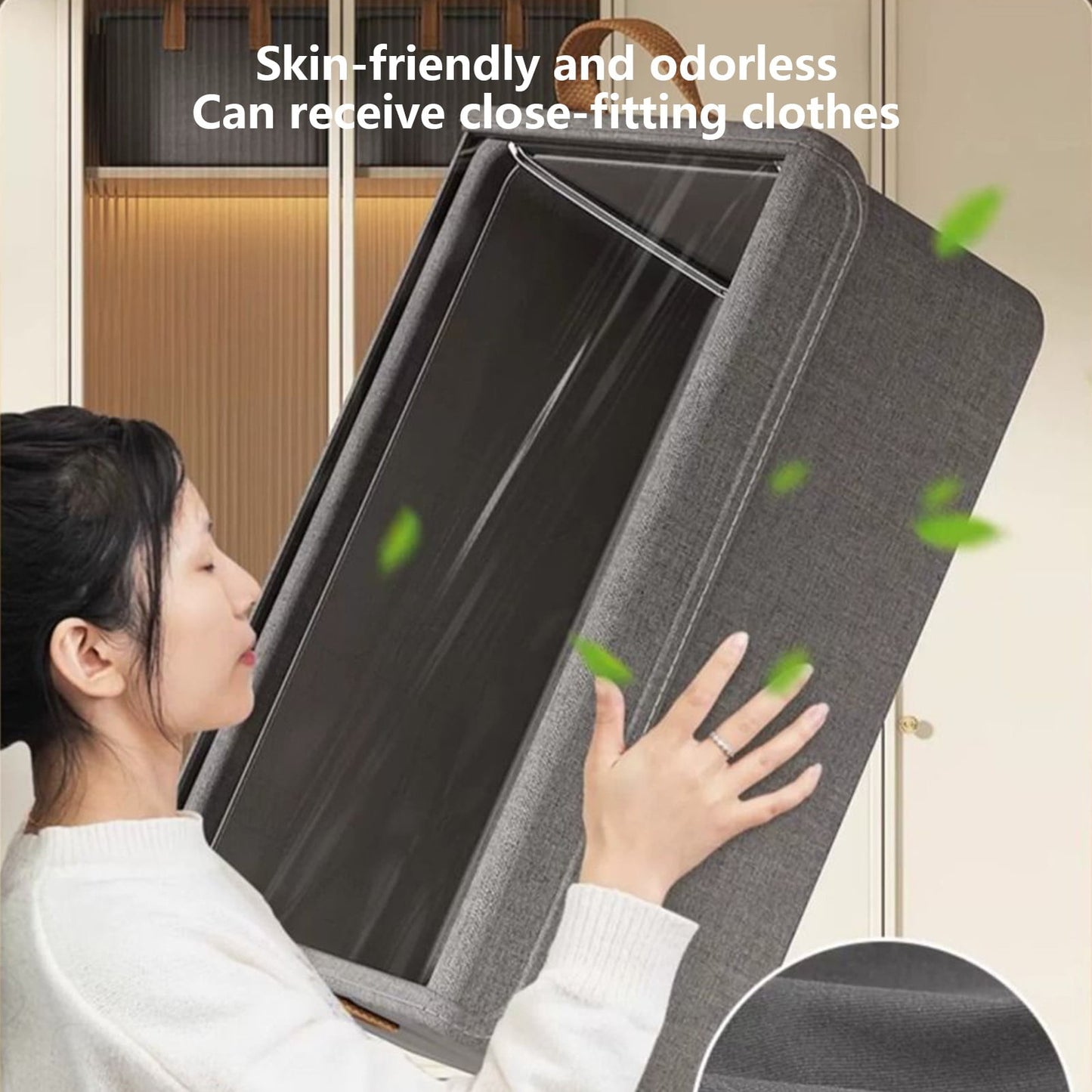 Darzheoy Large Foldable Storage Box with Lids Fabric Storage Cube Organizer Cloth Containers Bins Baskets for Closet Clothes Clothing Bed Room Gray