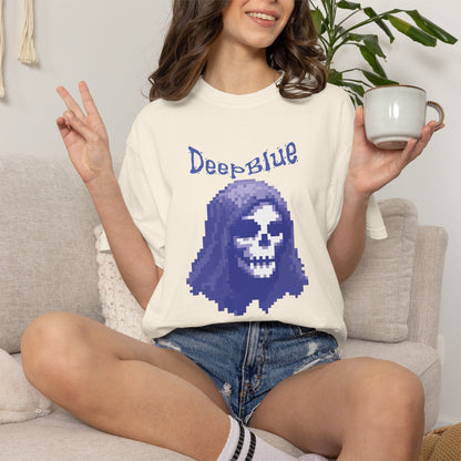 Resynced from the Deep Blue - Pixel Pirate Unisex Graphic Tee | Glitch Art Gamer Shirt By Aprasi
