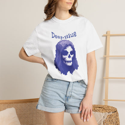 Resynced from the Deep Blue - Pixel Pirate Unisex Graphic Tee | Glitch Art Gamer Shirt By Aprasi