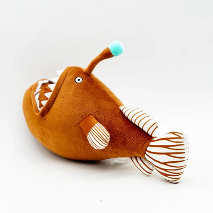 Anglerfish Plush  Humpback Angler Fish Plush Toy, Black Sea Devil Plush, Deep Sea Fish Stuffed Animal (19cm)