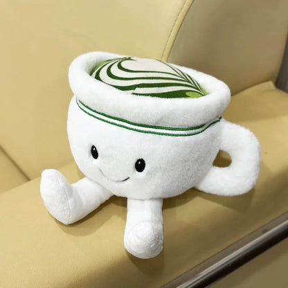 Matcha Latte Cup Plush 12cm, Kawaii Matcha Plushie, Cute Desk Decor Gift, Soft Green Tea Plush Toy