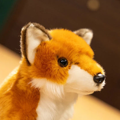 Lifelike 25cm Fox Plush - Realistic Foxy Toy with Soft Synthetic Fur