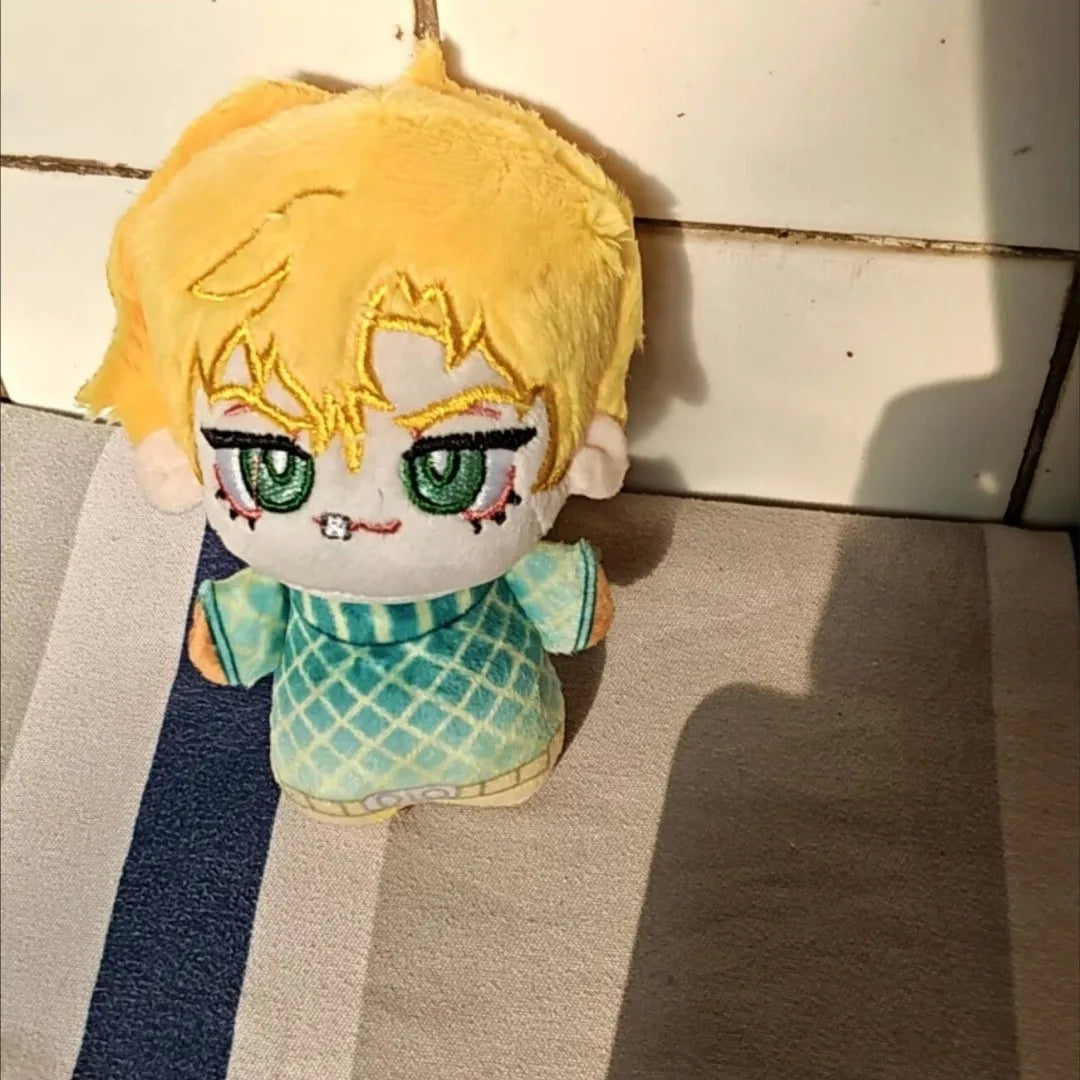 Dino Jockey Mini Plush Pendant - Teal Grid Sweater Blonde Anime Plush 10cm