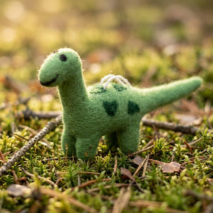 Handmade Wool Felt Brachiosaurus Dinosaur Ornament