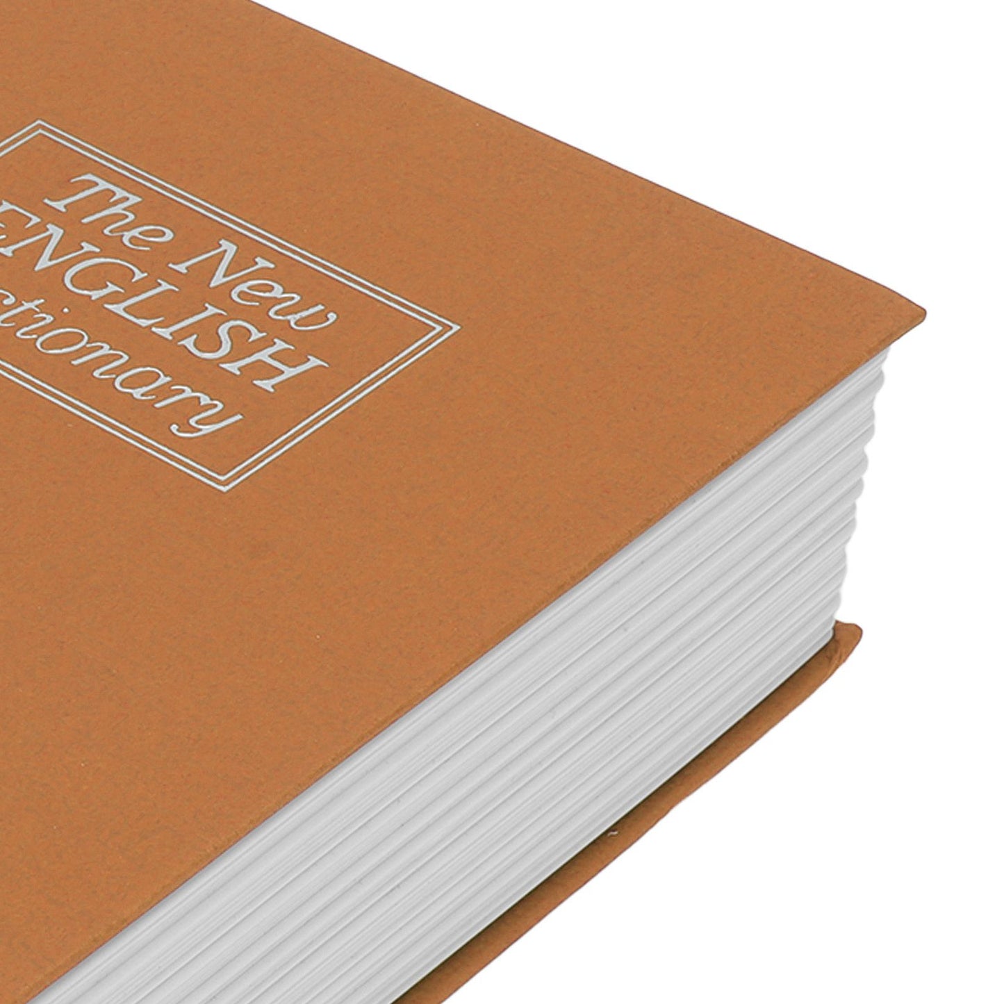 Diversion Book Safe Large Size Dictionary Style Stainless Steel Book Safe Combination Lock for Coins Card Documents Brown