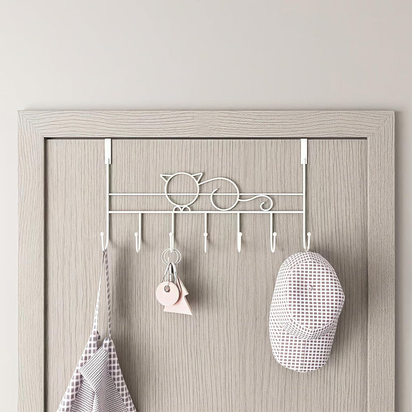 Door hooks, coat hangers for jackets, towels, bags, bathrobes (1 pack, white)