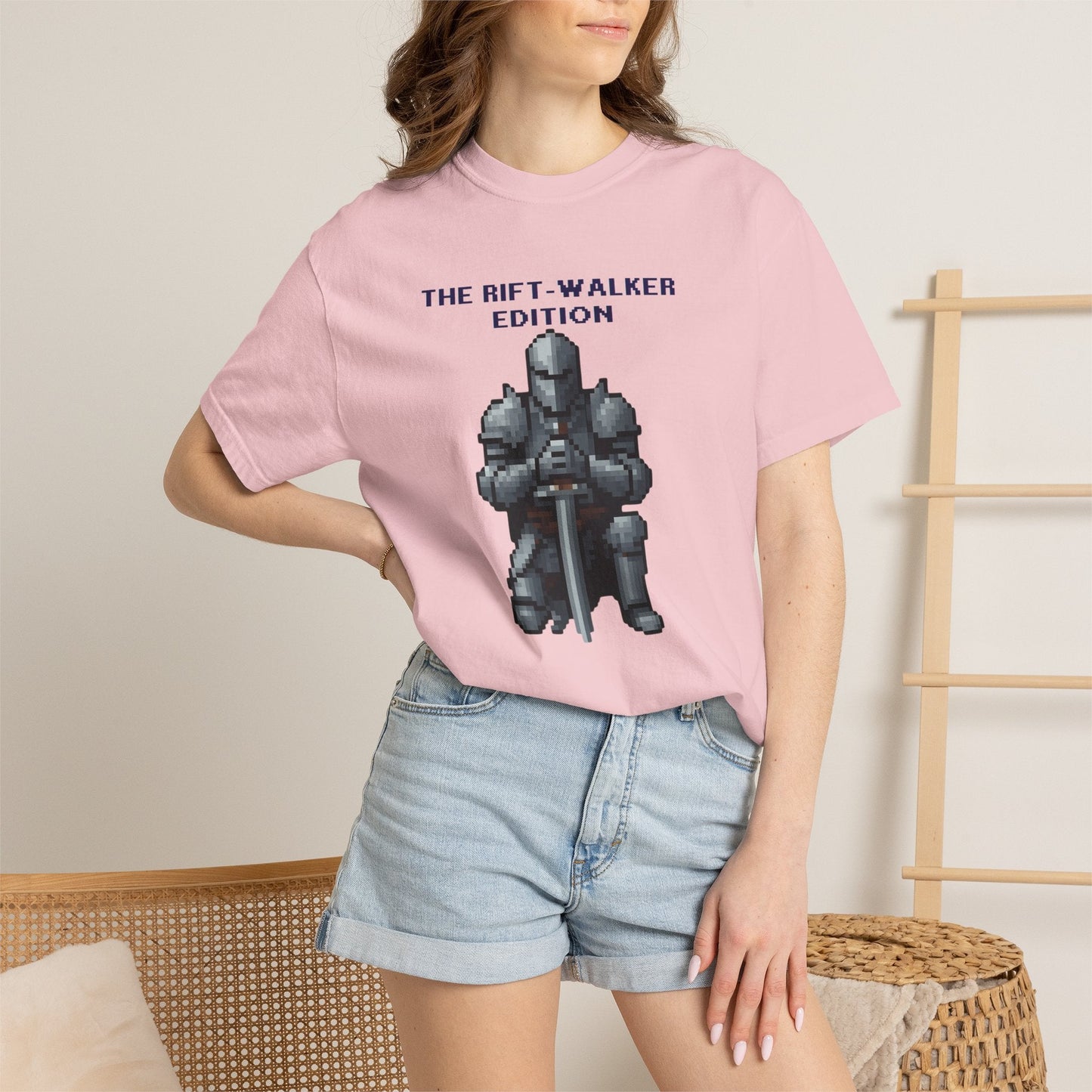 The Rift-Walker Edition Pixel Knight  Retro Pixel Art Fantasy Tee – Soulslike Gaming Streetwear