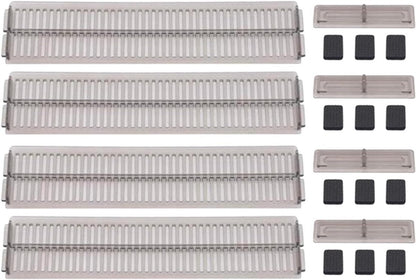 Drawer divider - 4 pieces - Drawer divider - Drawer organizer - Adjustable/extendable (27.5-51 cm) - For Clothes/Kitchen/Bathroom/Wardrobe - Transparent Black - Plastic