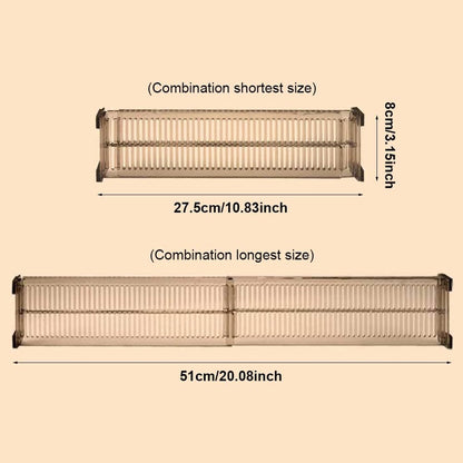 Drawer divider - 4 pieces - Drawer divider - Drawer organizer - Adjustable/extendable (27.5-51 cm) - For Clothes/Kitchen/Bathroom/Wardrobe - Transparent Black - Plastic
