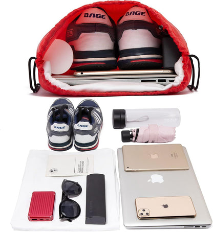 Drawstring Backpacks Bulk 10 Pieces String Bags Customized Bags for Party Gym Sport Trip - Red