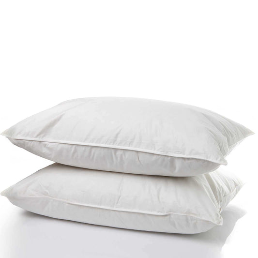 White king pillow pair with smooth duck-feather down fill