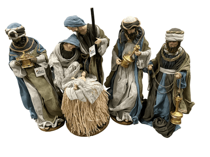 Pre ORDER Colourful 20.25″ Handmade Christmas Nativity Set with Holy Family, 3 Wise Men & 23″ Angel – 53cm Religious Manger Scene
