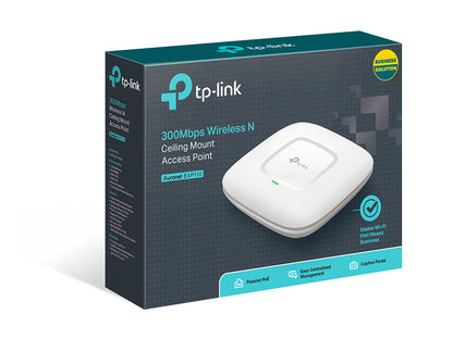 TP-Link EAP110 300Mbps Wireless N Ceiling Mount Access Point – Omada Controller, Passive PoE, Captive Portal, Multi-SSID, Enterprise Security | SKU: EAP110