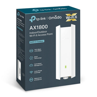 TP-Link EAP610-Outdoor AX1800 WiFi 6 Indoor/Outdoor Access Point – Dual-Band 1.8Gbps, IP68 Weatherproof, Long-Range Coverage, Omada SDN Cloud Management | SKU: EAP610-Outdoor
