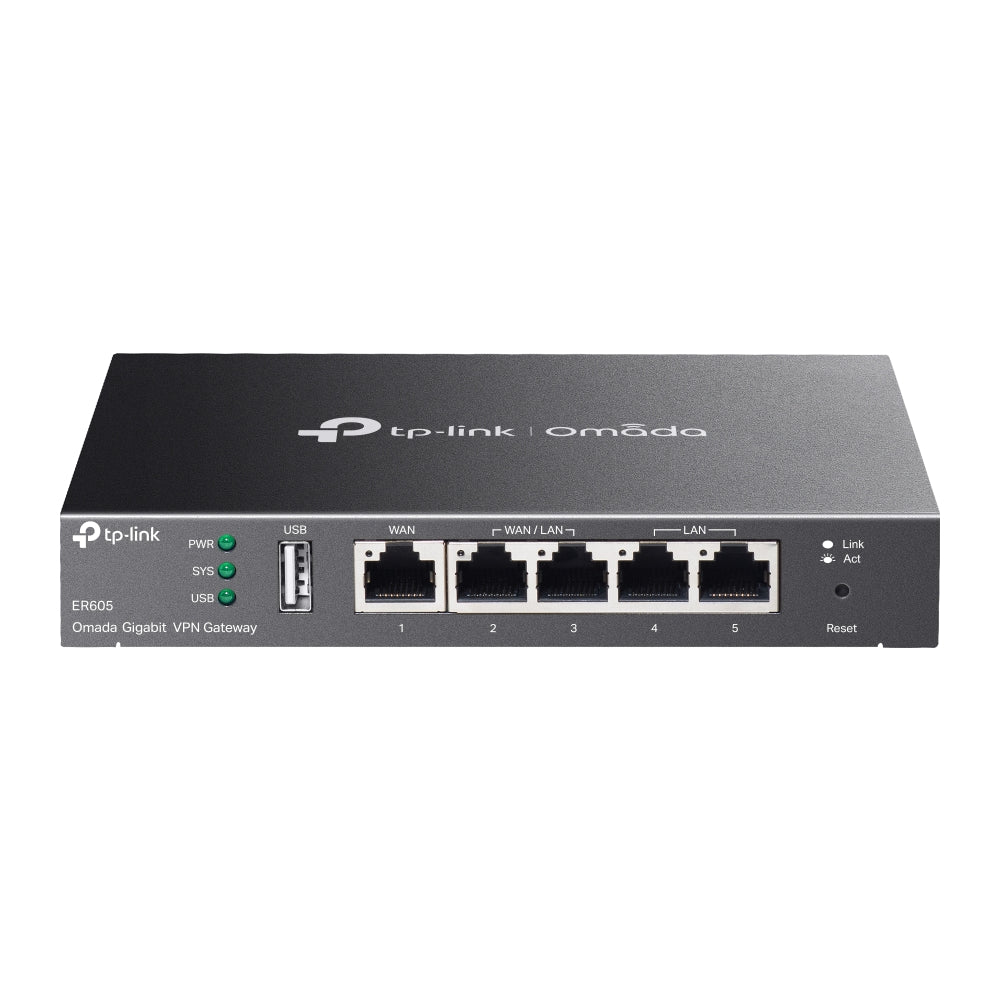 TP-Link ER605 Omada Gigabit VPN Gateway | High-Security Multi-WAN Router with Centralized Cloud Management