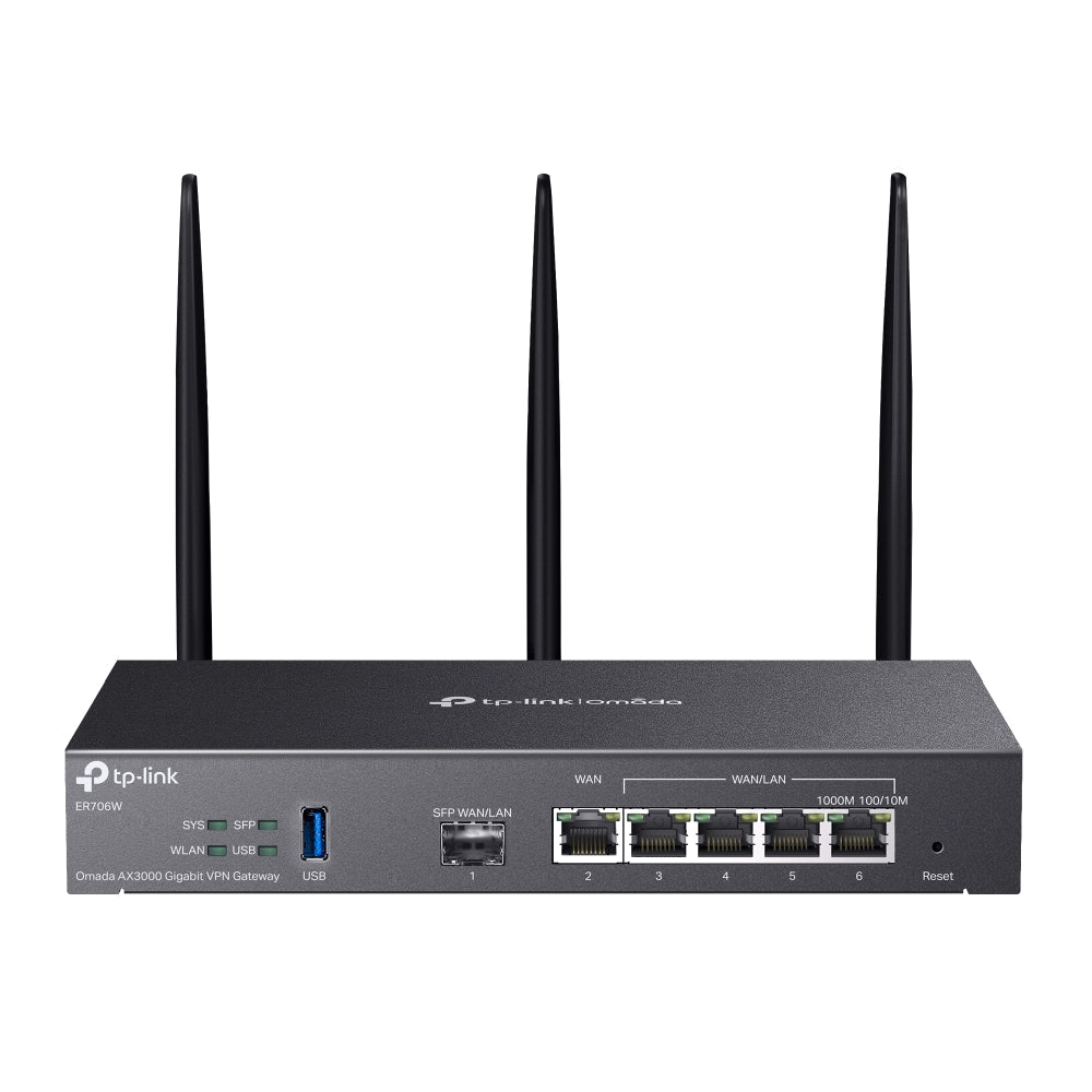 TP-Link ER706W Omada Gigabit AX3000 Wi-Fi 6 VPN Gateway | Dual-Band Wi-Fi 6, Multi-WAN, and Advanced VPN Security |