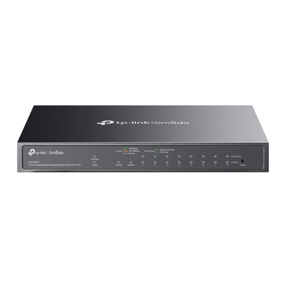 TP-Link Omada ES210GMP 10-Port Gigabit Easy Managed Switch with 8-Port PoE+ | Compact, Fanless, 123W PoE Budget, Omada Cloud Management