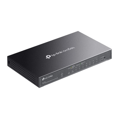 TP-Link Omada ES210GMP 10-Port Gigabit Easy Managed Switch with 8-Port PoE+ | Compact, Fanless, 123W PoE Budget, Omada Cloud Management