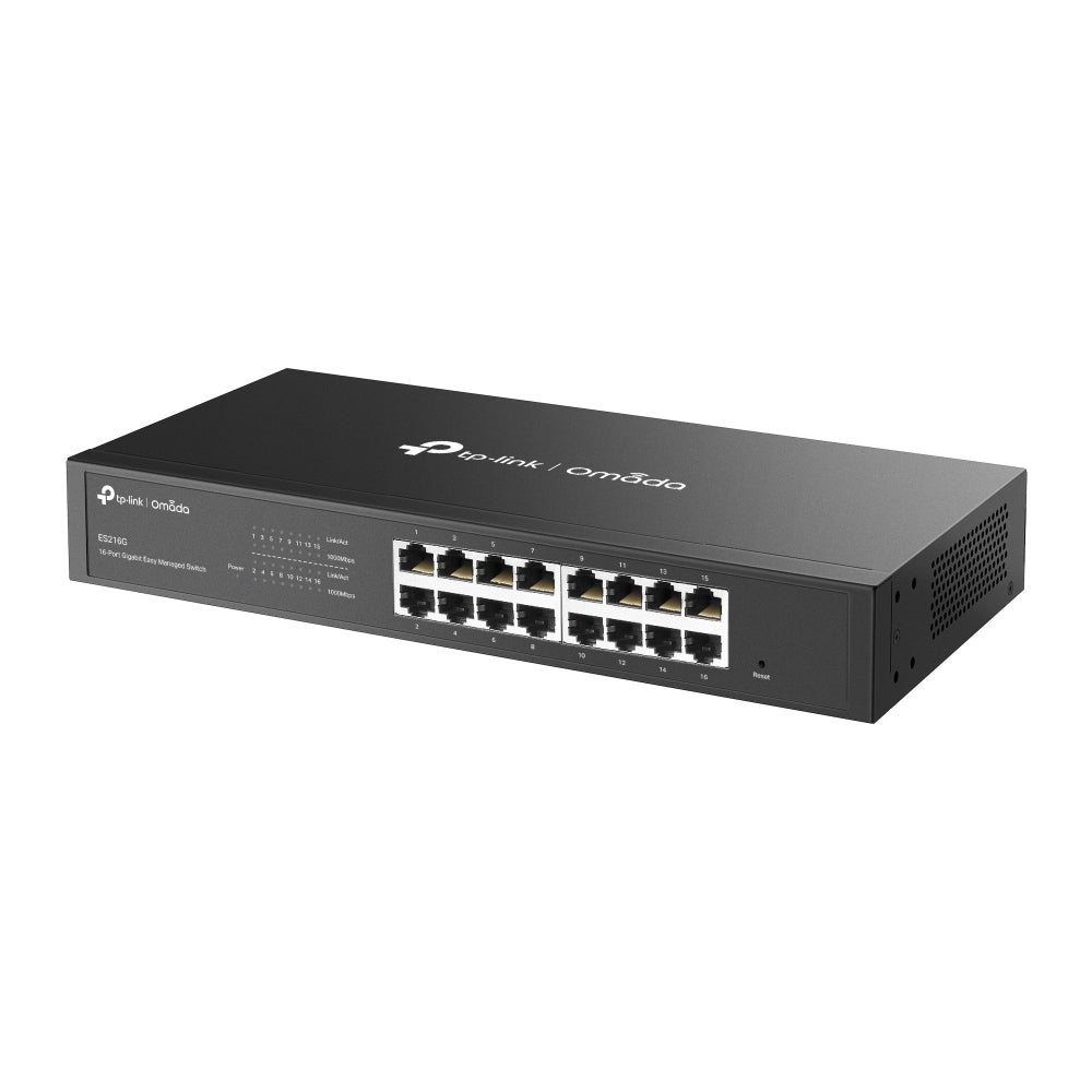 TP-Link Omada ES216G 16-Port Gigabit Easy Managed Switch | Silent Fanless Operation, Cloud Management, VLAN and QoS