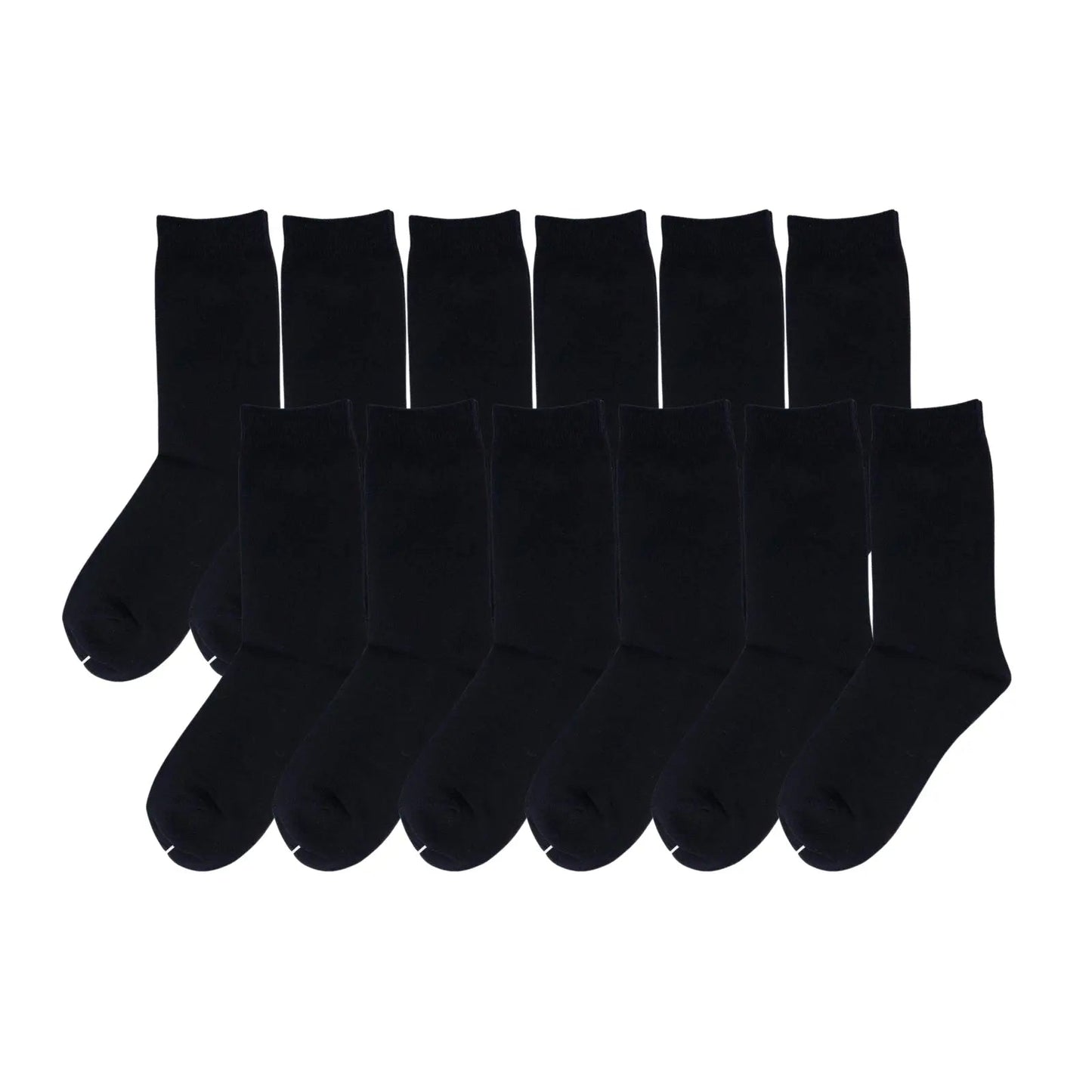 12 Pairs Black Premium Cotton School Ankle Socks