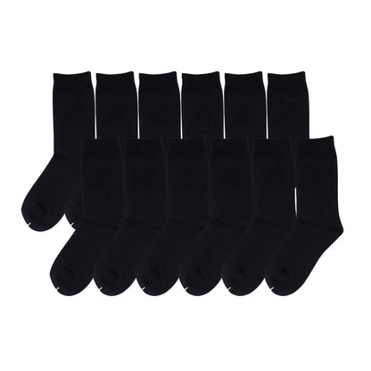 12 Pairs Black Premium Cotton School Ankle Socks