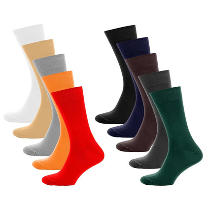 6 Pairs Crew Business Socks Black White Grey Green Dark Grey For Men Women