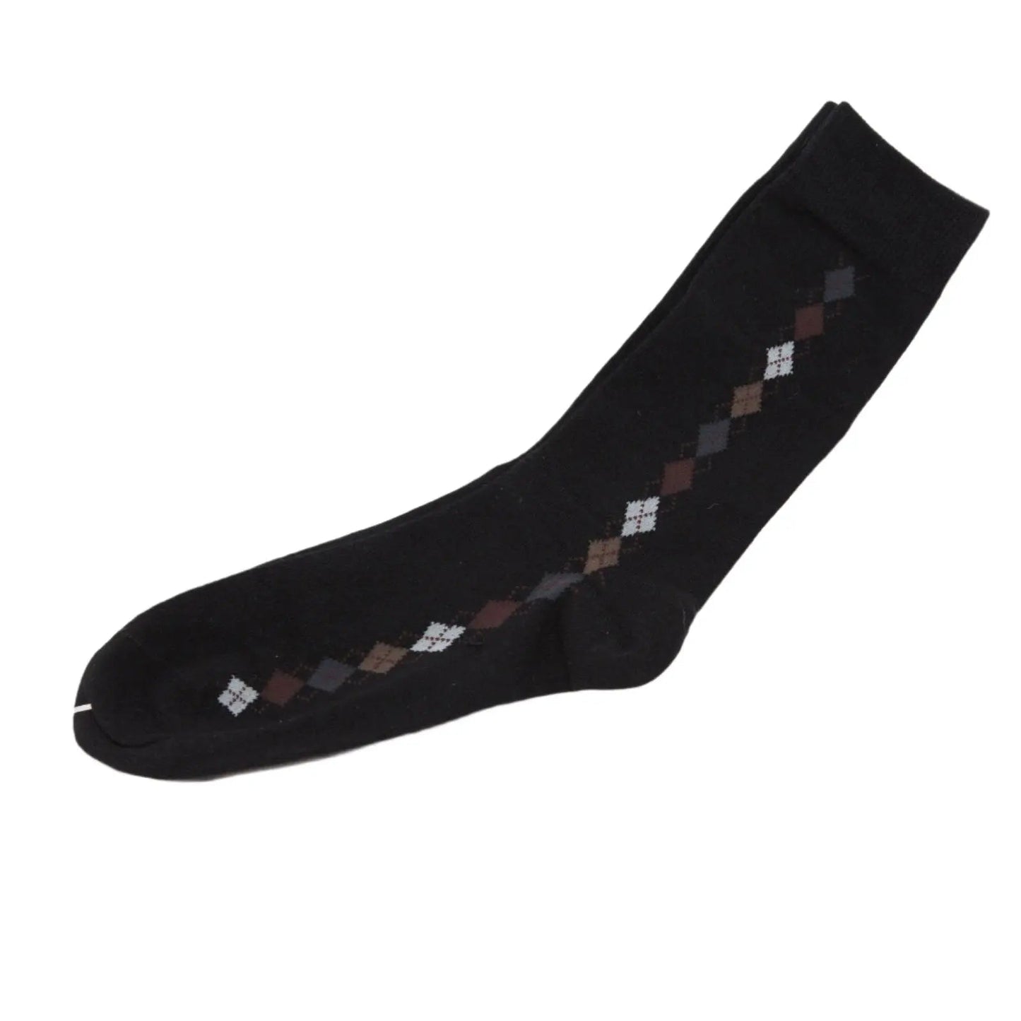 4 Pairs Mens Premium Cotton Business Socks Size 6-11 Black Patterned