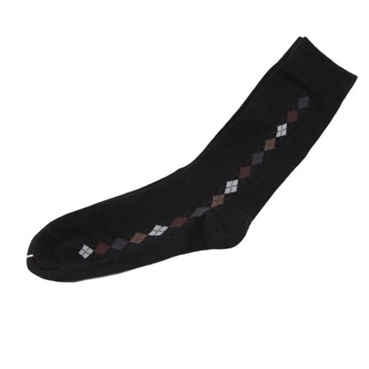 4 Pairs Mens Premium Cotton Business Socks Size 6-11 Black Patterned