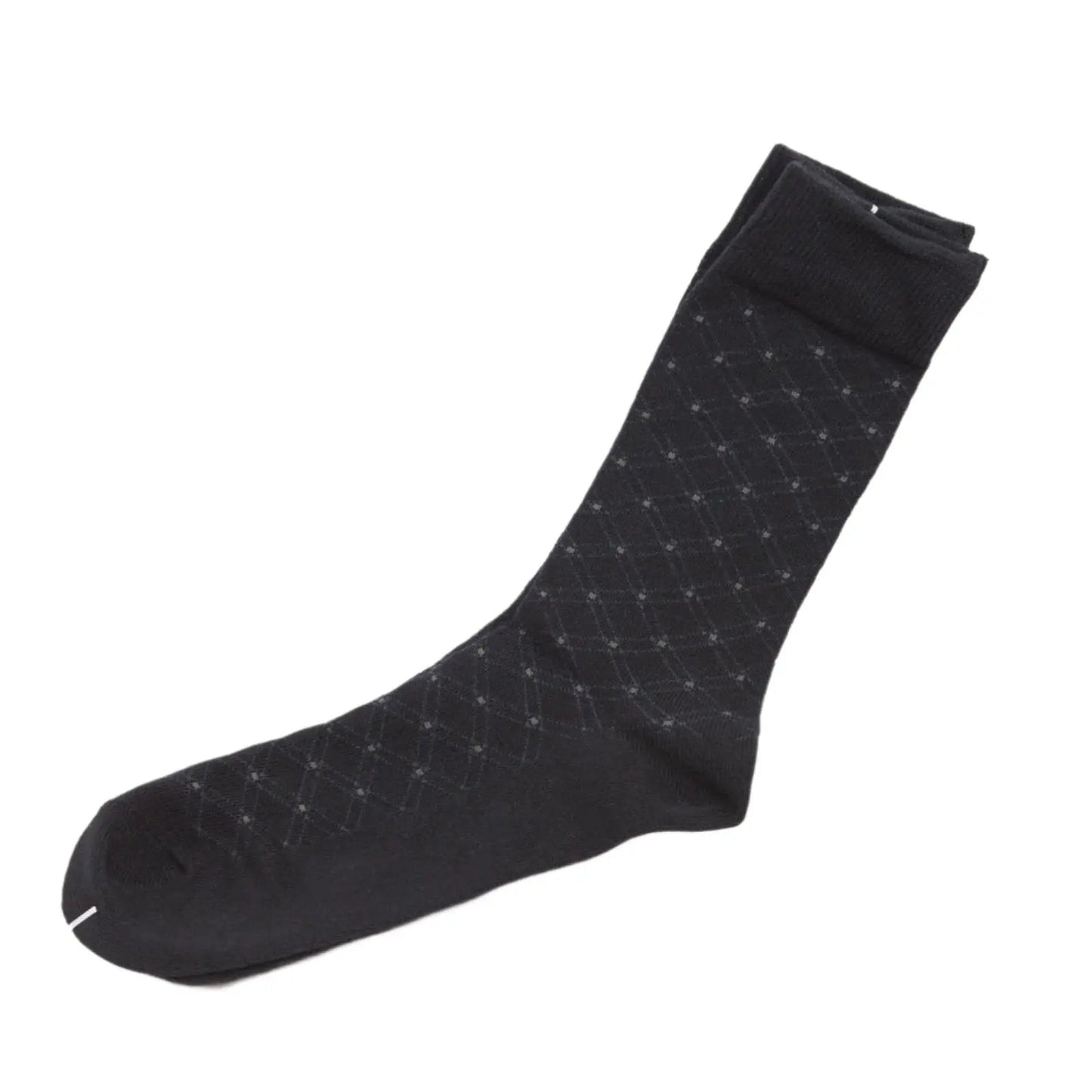 4 Pairs Mens Premium Cotton Business Socks Size 6-11 Black Patterned