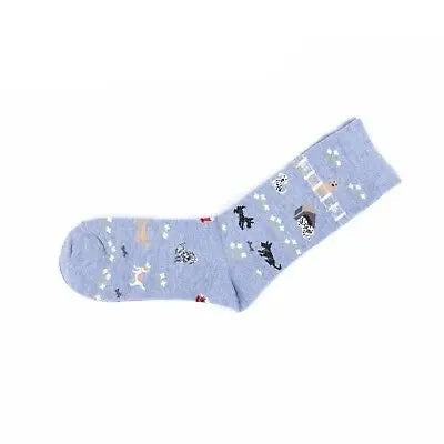 4 Pairs Dog Puppy Pattern Novelty Crew Cotton Socks for Women