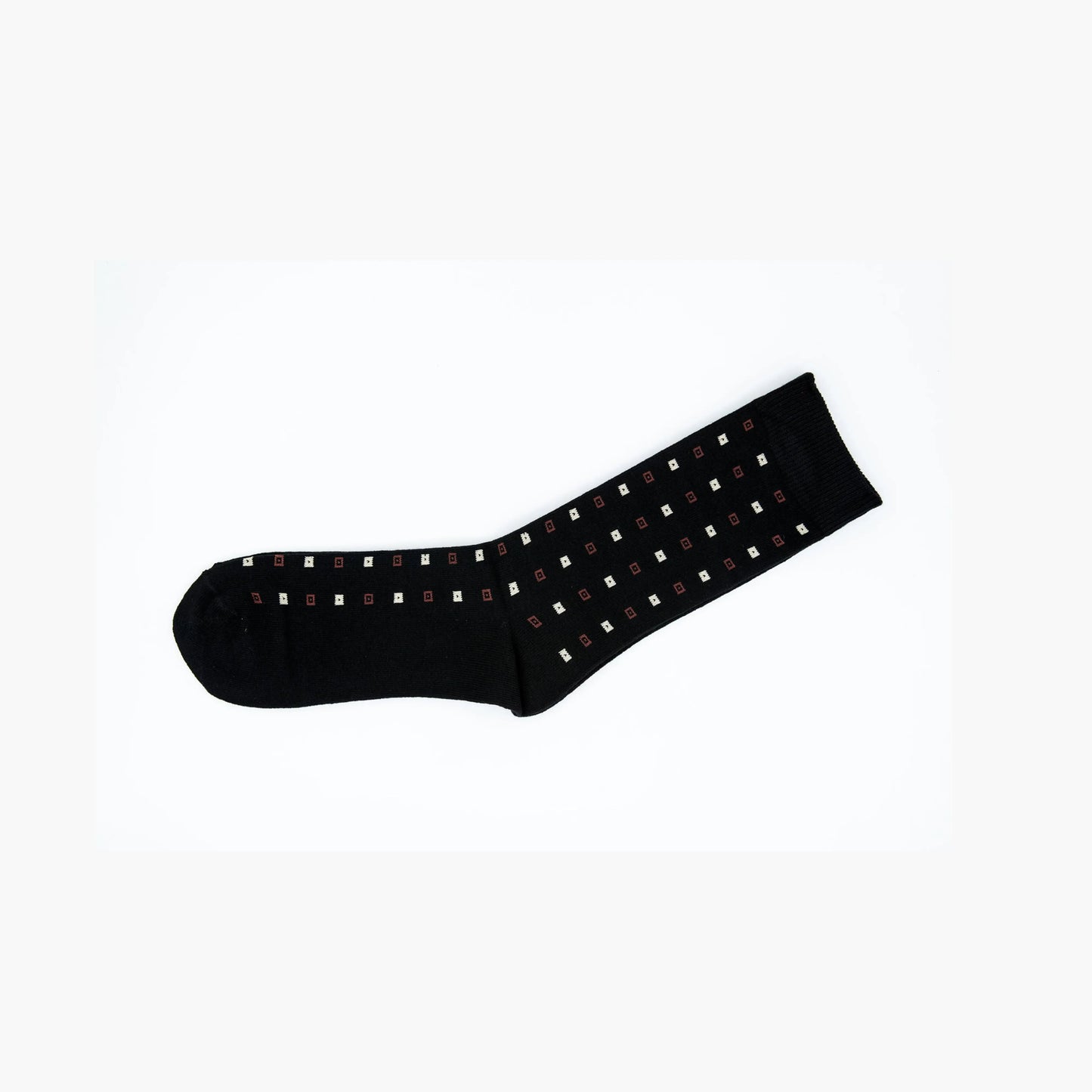 Men Black Pattern Premium Cotton Blend Mens Crew Socks 6-11 Comfort