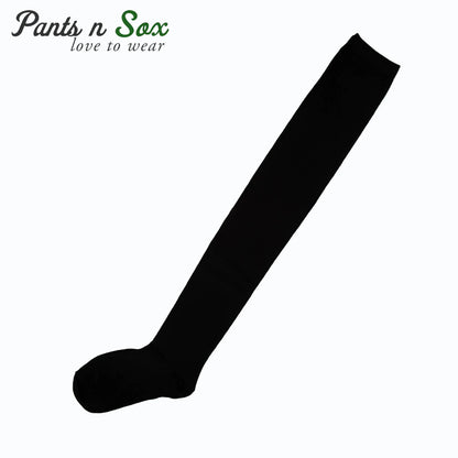 New Womens Ladies Cotton Socks Black Hot Pink Thigh High Socks Size 2-8